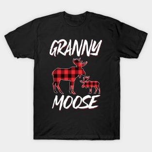 Red Plaid Granny Moose Matching Family Pajama Christmas Gift T-Shirt